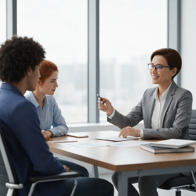 Financial advisor explaining repayment terms to a couple